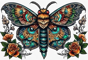 death moth with Wicca aesthetic tattoo idea