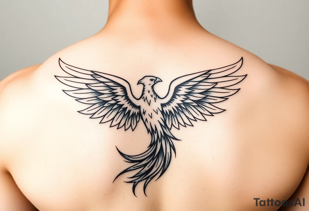 Fine line phoenix tattoo tattoo idea