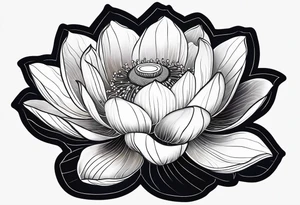 lotus flower with thin lines tattoo idea