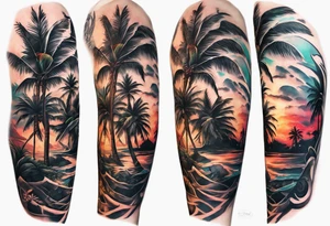 assassins creed with palm trees tattoo idea
