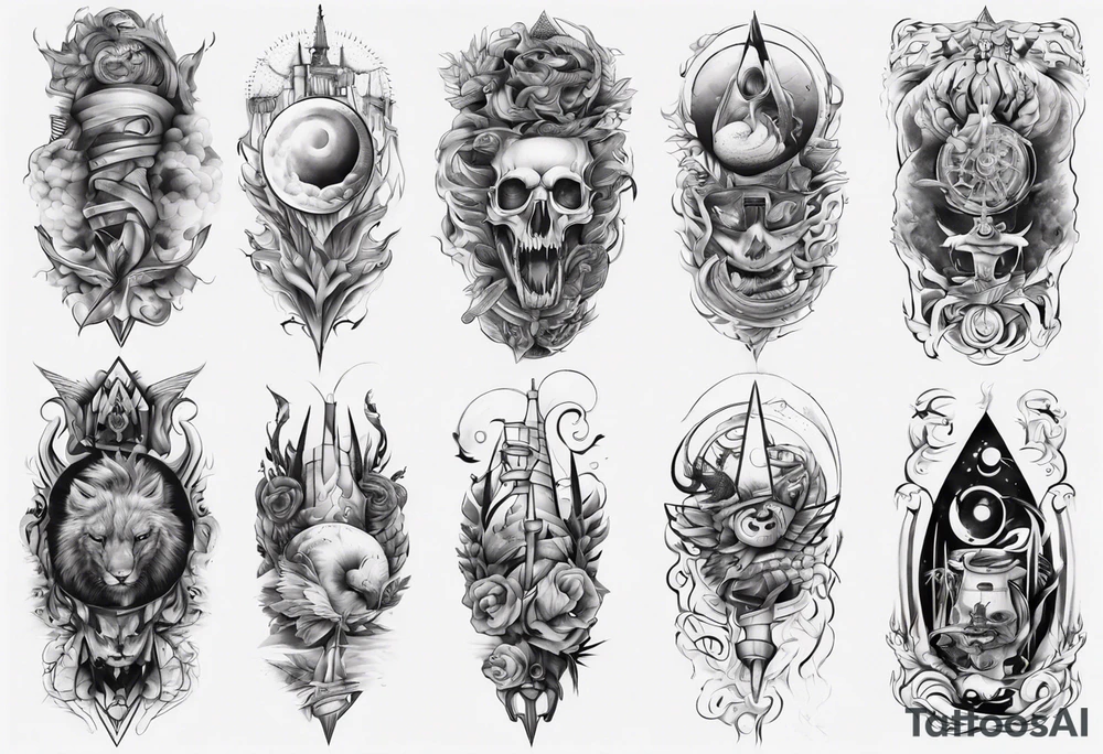 mens full arm tattoo idea