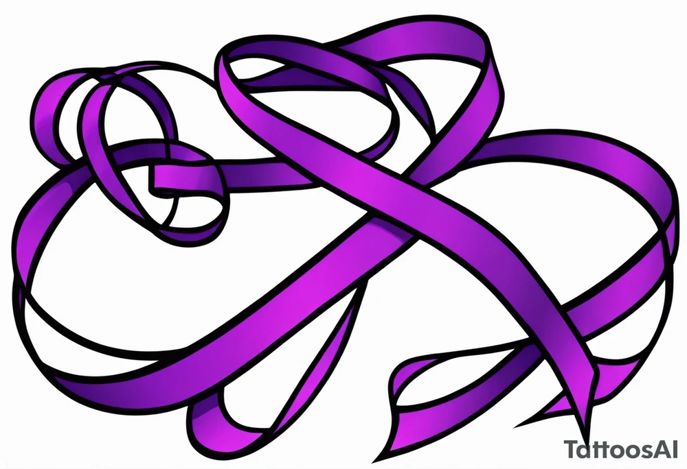 Purple cancer ribbon tattoo idea