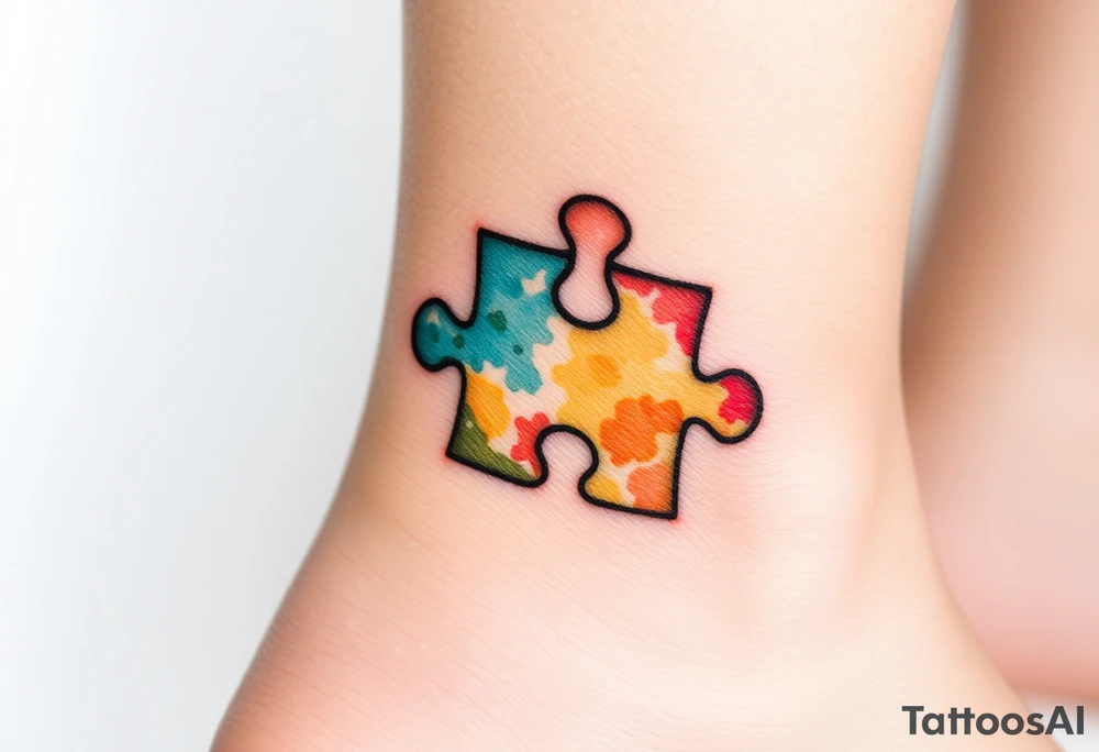 autism puzzle piece tattoo idea