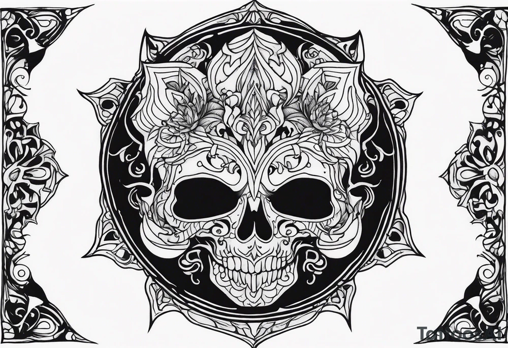 A dark fantasy spooky themed tattoo idea