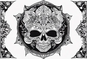 A dark fantasy spooky themed tattoo idea