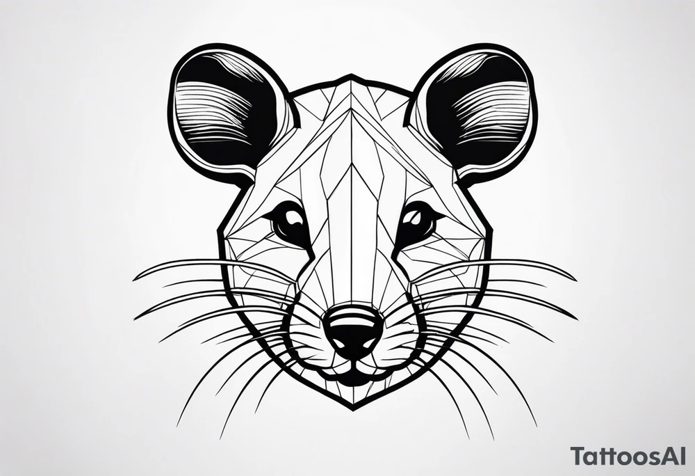 simplistic rat tattoo idea