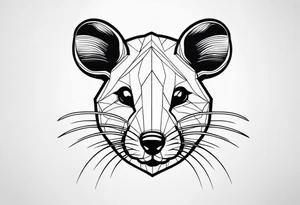 simplistic rat tattoo idea