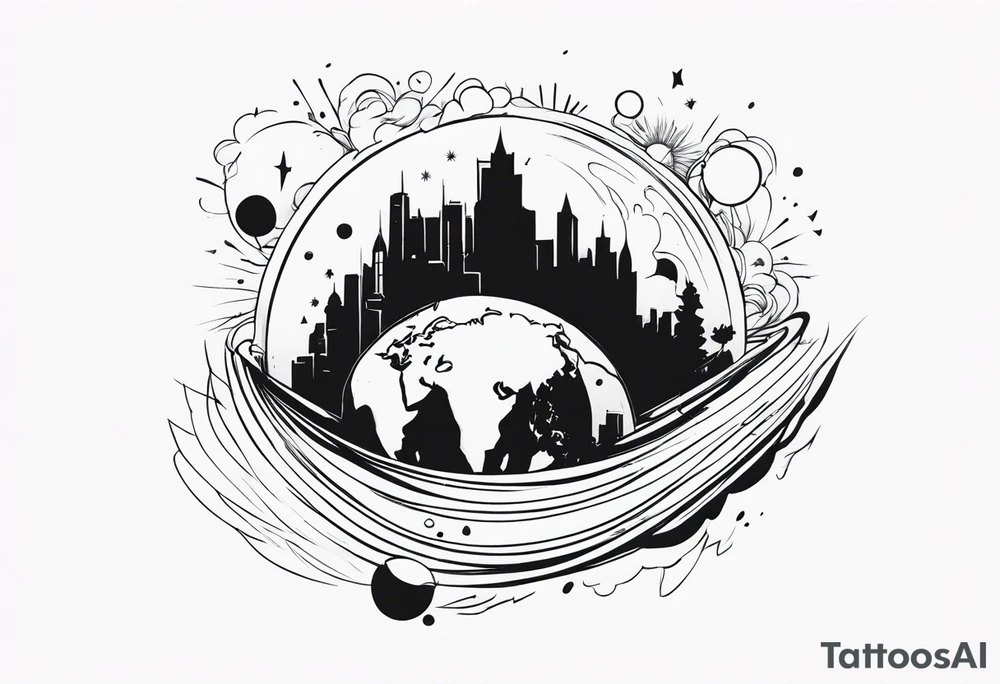 world exploding tattoo idea
