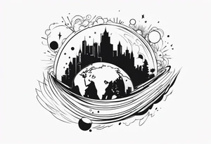world exploding tattoo idea
