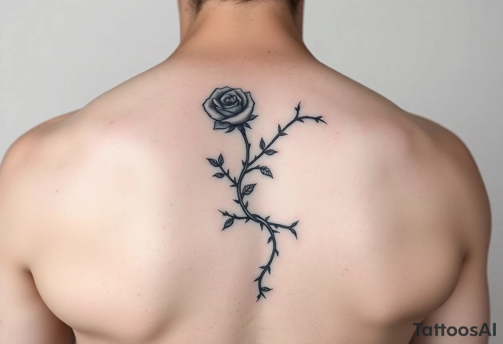 tattoo of a rose thorn vine sewn inside and wrapping around the forearm tattoo idea