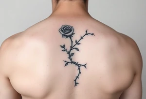 tattoo of a rose thorn vine sewn inside and wrapping around the forearm tattoo idea