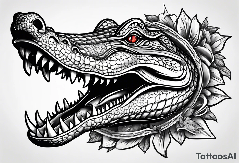 Dagger with an alligator tattoo idea