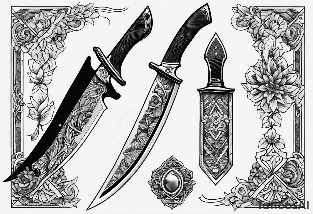 Knife, minimalistic tattoo idea