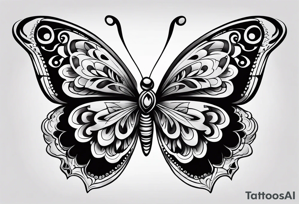 day of the dead butterfly tattoo idea
