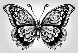 day of the dead butterfly tattoo idea