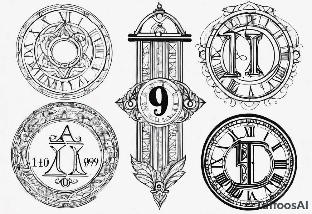 roman numeral January 1 1975 and February 4 969 tattoo idea
