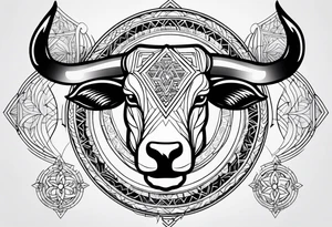 Sacred geometry and Taurus tattoo idea