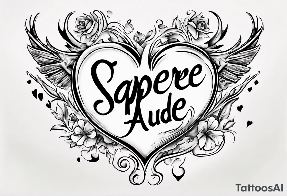 Schriftzug :" sapere aude" Traumfänger, herz tattoo idea