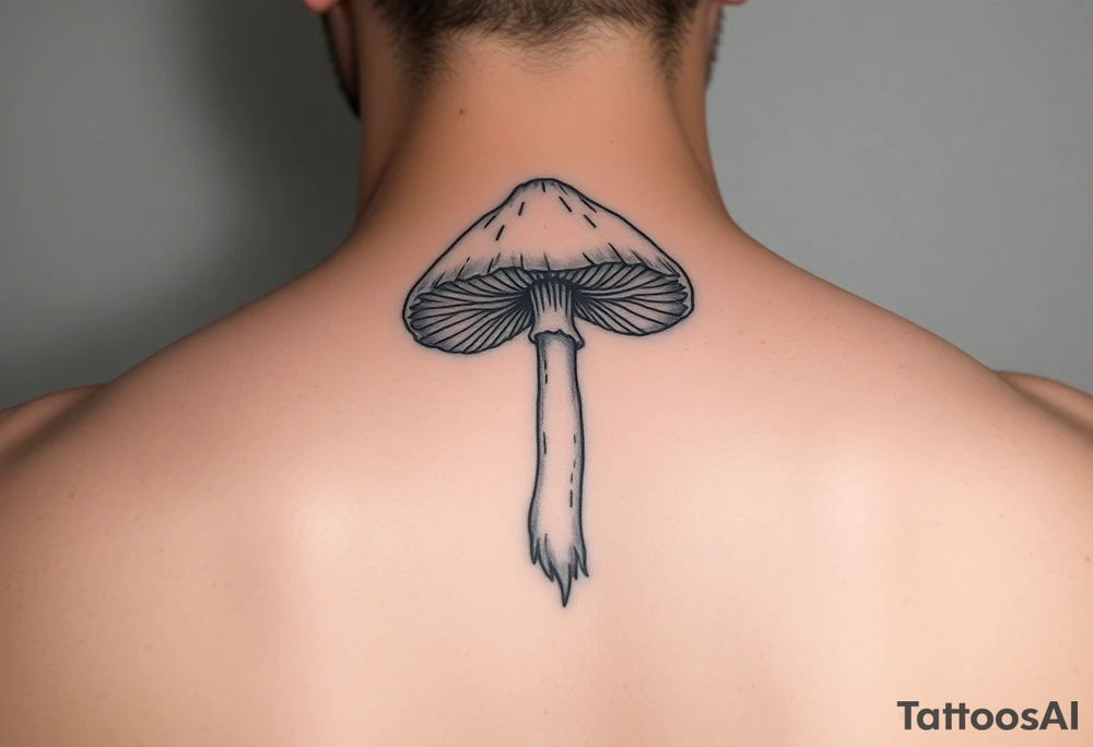 mushroom with butterlys above it tattoo idea