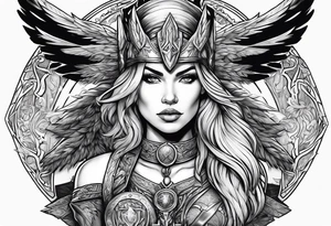 Valkyrie with fenrir tattoo idea