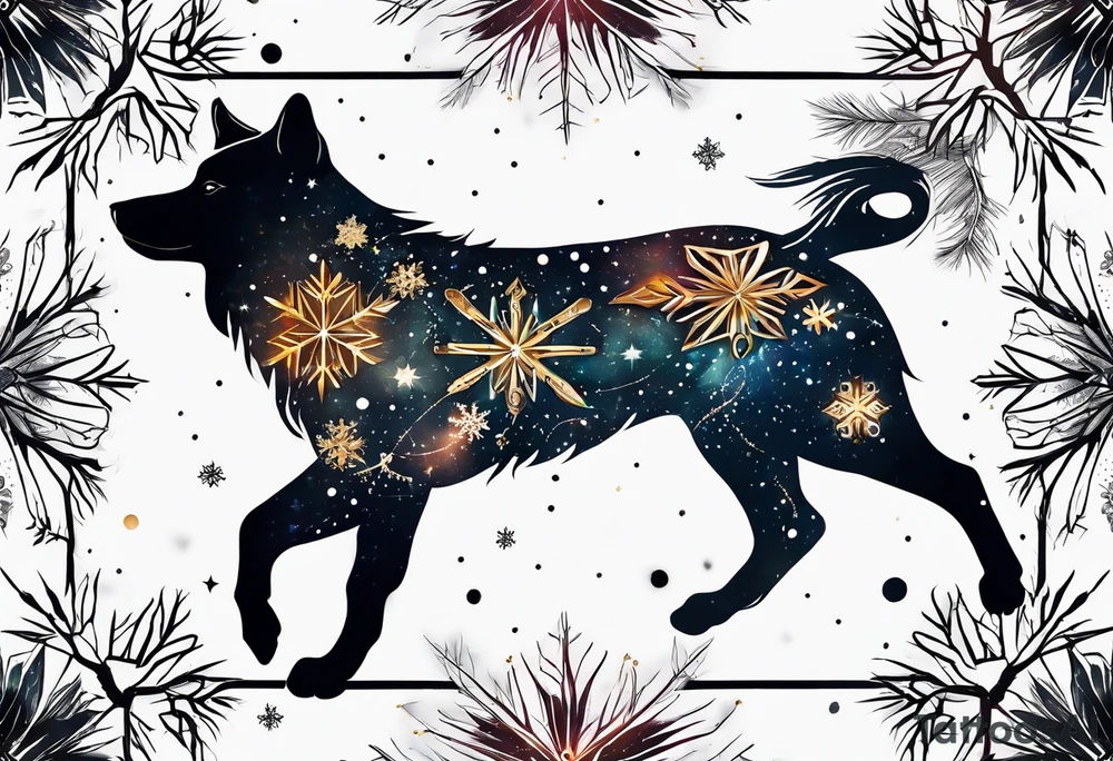 Constellation, animal, snowflake tattoo idea