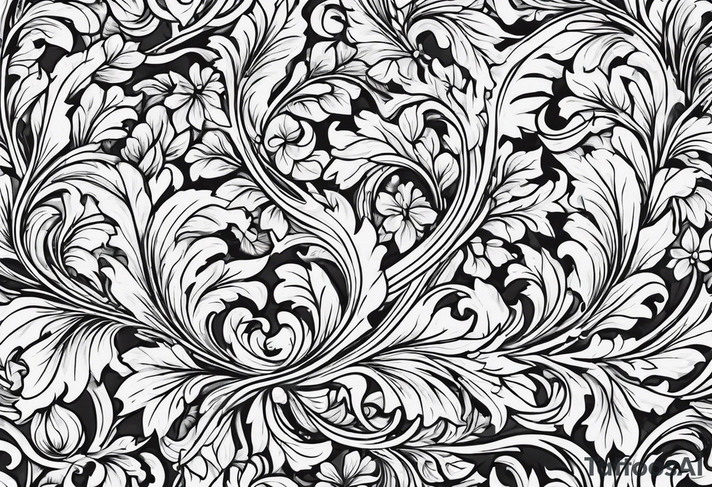 Leafy vines tattoo idea