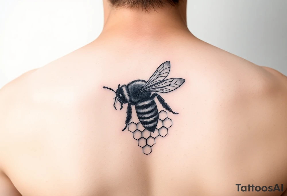 Honeybee and honeycomb tattoo idea