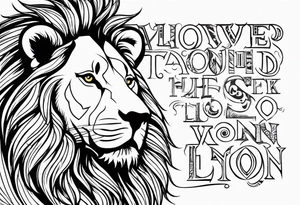 text lion tattoo idea