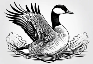 canadian goose preparing to fly tattoo idea