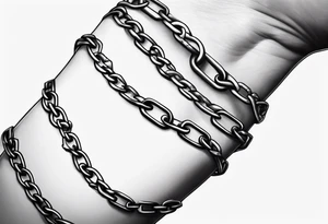 broken chain on wrist tattoo idea