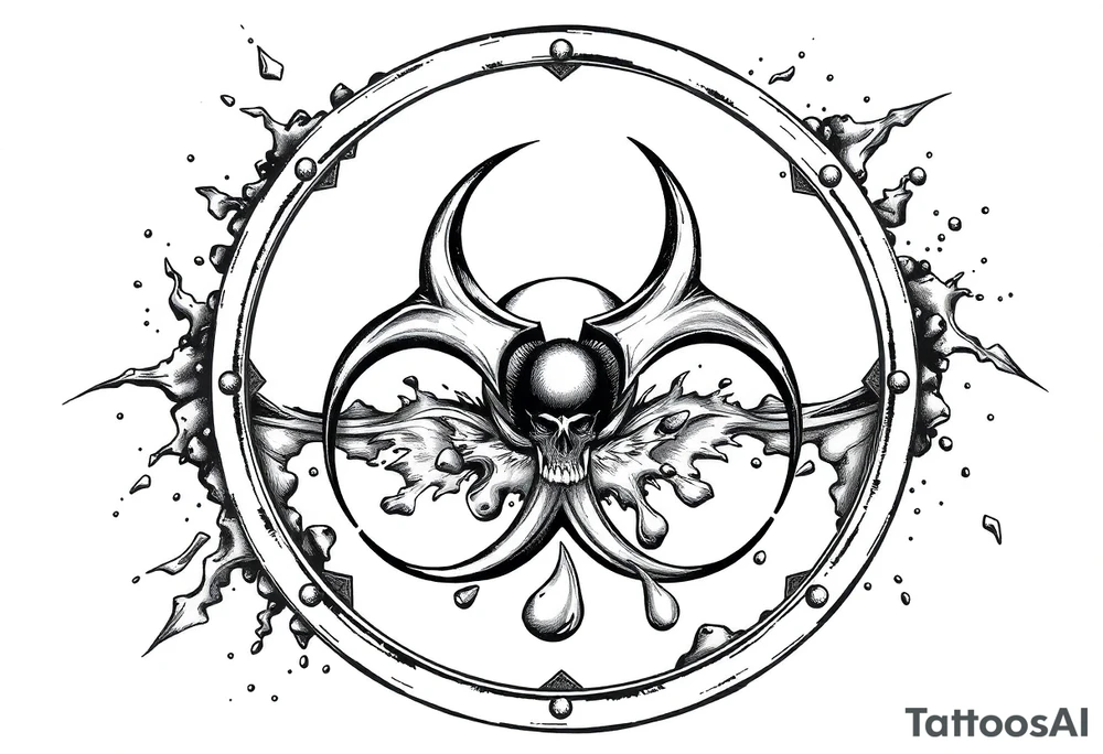 Contagion sign with toxic spill tattoo idea