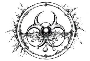 Contagion sign with toxic spill tattoo idea