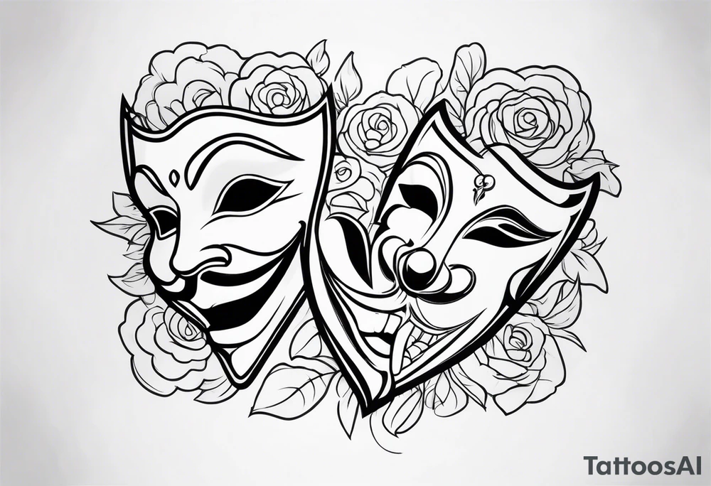 Laugh now cry later masquerade tattoo idea