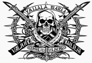 valhalla barb wire swords tattoo idea