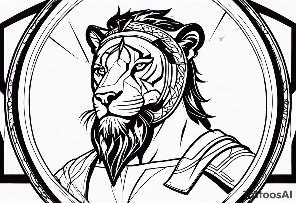 Gladiator with a lion tattoo idea
