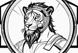 Gladiator with a lion tattoo idea