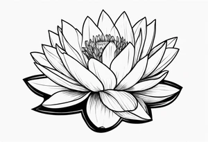 a tattoo with a waterlily and a gladiolus with two surnames tattoo idea