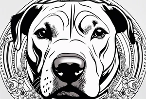 white pitbull pointed ears, paw tattoo idea