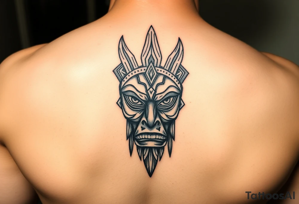 african mask tattoo idea