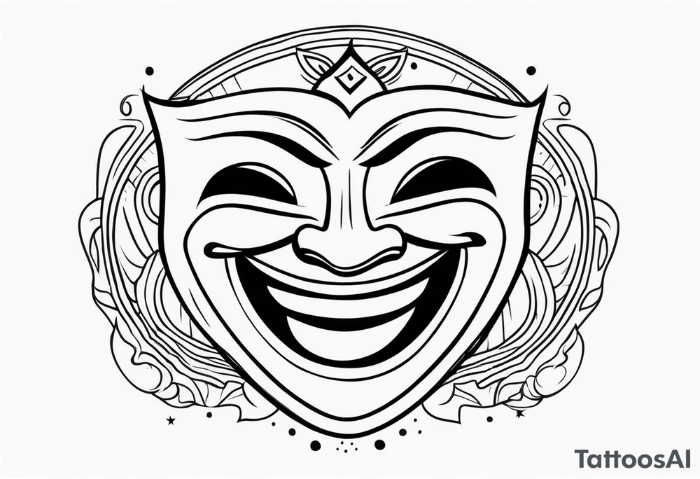 Laughing mask tattoo idea