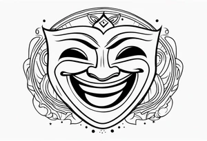 Laughing mask tattoo idea