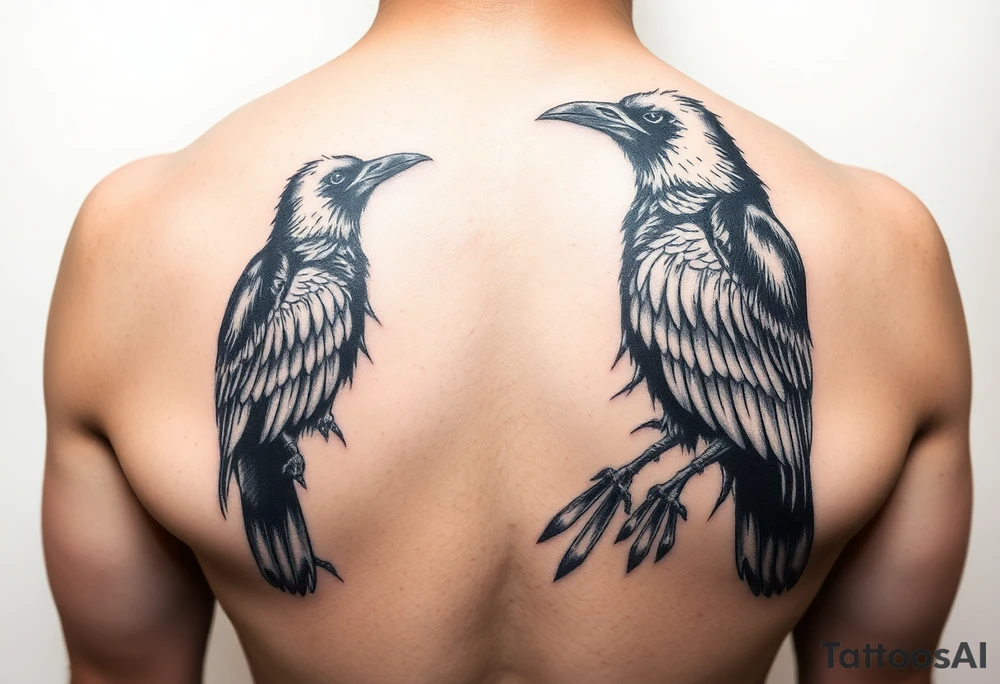 Itachi and crows on right chest piece starting arm sleeve tattoo idea