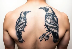 Itachi and crows on right chest piece starting arm sleeve tattoo idea