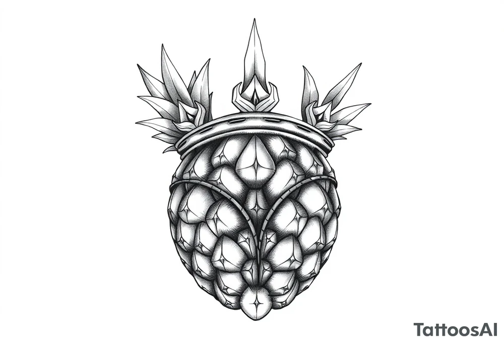 Crown pineapple vagina tattoo idea