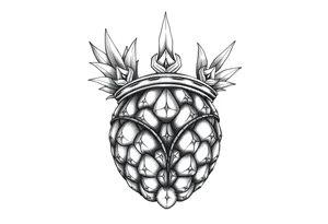 Crown pineapple vagina tattoo idea