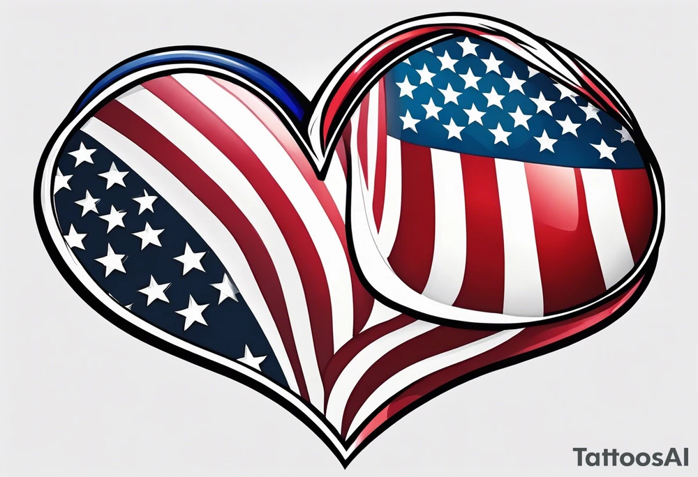 American flag in heart tattoo idea