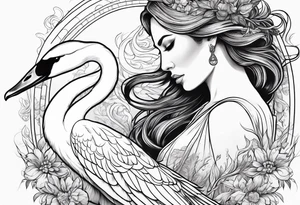 Artemis hunting a swan tattoo idea