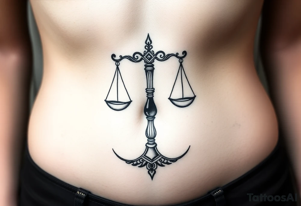 libra zodiac scales tattoo idea