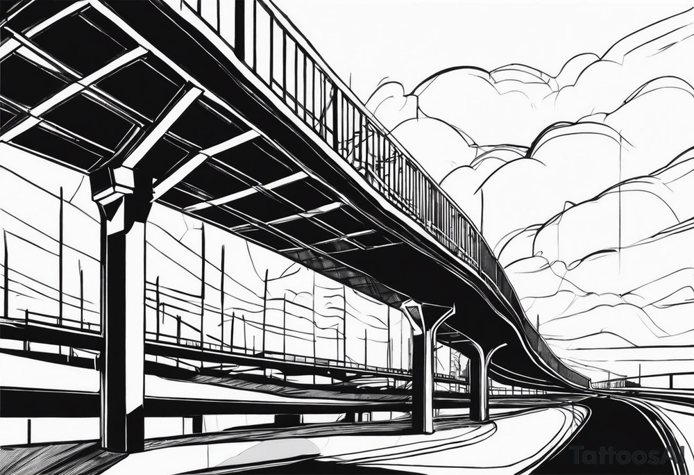 two silhouettes on top of an overpass tattoo idea