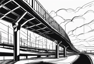 two silhouettes on top of an overpass tattoo idea